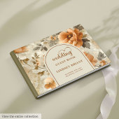 Chic Classic Boho Copper Beige Sage Floral Wedding Gästebuch