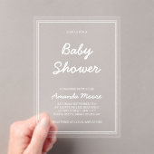 Chic Classic Calligraphy Script Baby Shower Acryleinladungen (Insitu (Handheld))