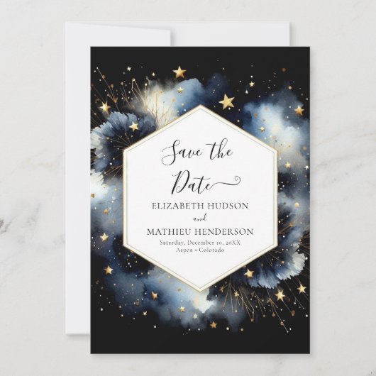 Chic Classic Celestial Wedding Save The Date (Vorderseite)