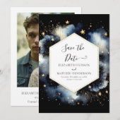 Chic Classic Celestial Wedding Save The Date (Vorne/Hinten)