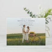 Chic Classic Elegantes Foto Hochzeit Einladung (Stehend Vorderseite)