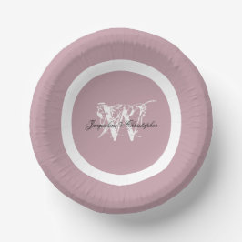 Chic Classic Monogram Name Elegant Niedlich Dusty  Pappteller
