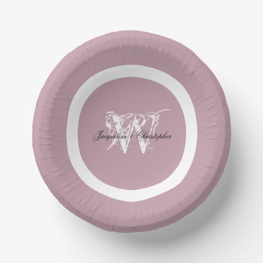 Chic Classic Monogram Name Elegant Niedlich Dusty Pappteller (Vorderseite)