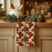 Chic Classic Red and White Poinsettias Christmas Geschirrtuch