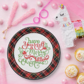 Chic Classic Red Black Yellow White Tartan Muster Pappteller (Party)