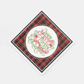 Chic Classic Red Black Yellow White Tartan Muster Serviette (Ecke)