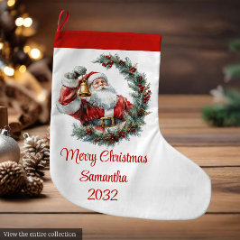 Chic Classic Santa Claus Trendy Editable Christmas Großer Weihnachtsstrumpf