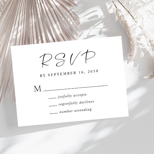 Chic Classic Wedding RSVP Karte