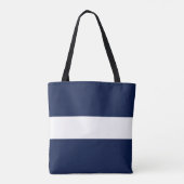 Chic Classic Wide Navy Blue White Nautical Stripes Tasche (Rückseite)