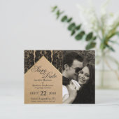 Chic & Classy Black Lace, Gold & Gerecycelt Paper Ankündigungspostkarte (Stehend Vorderseite)