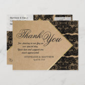 Chic & Classy Black Lace, Gold & Gerecycelt Paper Postkarte (Vorne/Hinten)