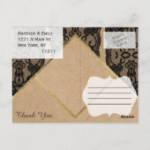 Chic & Classy Black Lace, Gold & Gerecycelt Paper Postkarte (Rückseite)