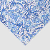 Chic Classy Blue Paisley Floral Art Tissue Paper Seidenpapier (Ausschnitt)