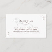 Chic Classy Boutique Style Pet Salon Dackel Hund Visitenkarte (Rückseite)
