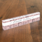 Chic Classy Elegante Custom Beruflich Floral Namensplakette (Seite)