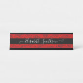 Chic Classy Elegante Custom Beruflich Floral Schreibtischnamensplakette (Vorderseite )