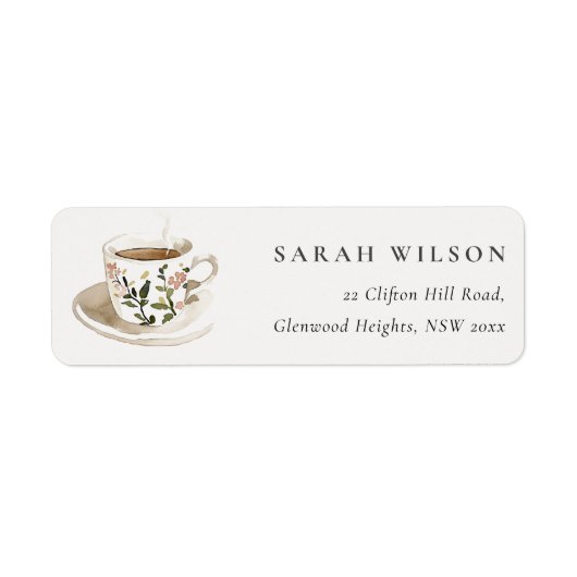 Chic Classy Floral Tea Cup Address Tea Party  (Vorne)