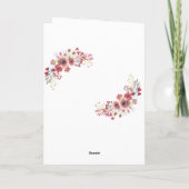 Chic Classy Red Floral Watercolor Vielen Dank Dankeskarte (Rückseite)