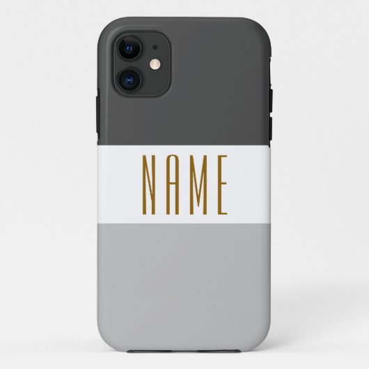 Chic Classy Two Tone Gray White Stripes Tall Text Case-Mate iPhone Hülle (Rückseite)