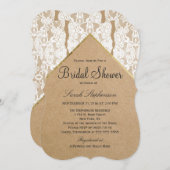 Chic & Classy White Lace, Gold & Gerecycelt Paper Einladung (Vorne/Hinten)