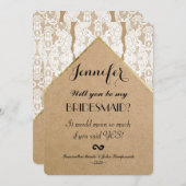 Chic & Classy White Lace, Gold & Gerecycelt Paper Einladung (Vorne/Hinten)