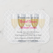 Chic Classy Wine Glass Bridal Dusche Einladung (Vorne/Hinten)