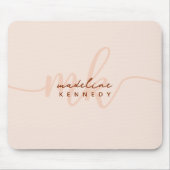 Chic Clay und Beige Moderne Monogramm Mousepad (Vorne)