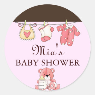 Chic Clothesline Babyaufkleber Runder Aufkleber