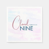 Chic Cloud Nine Blue Pink Brautparty Serviette (Vorderseite)