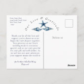 Chic Coastal Foto Hochzeit Danke Postcard Postkarte (Rückseite)