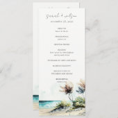 Chic Coastal Palm Beach Seascape Hochzeitsprogramm Einladung (Vorne/Hinten)