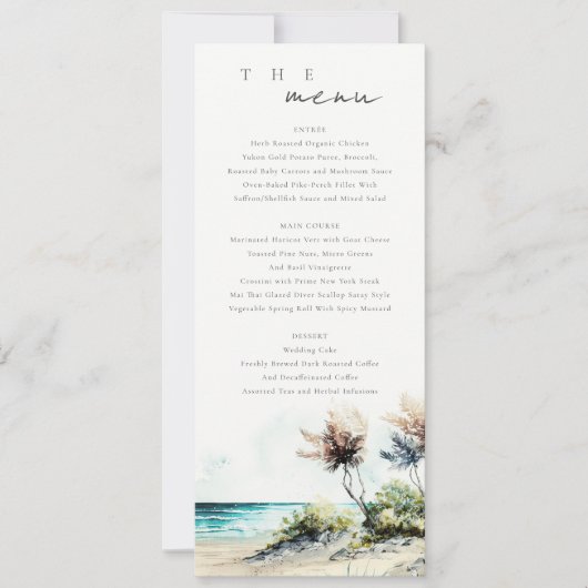 Chic Coastal Palm Beach Seascape Wedding Card Einladung (Vorderseite)