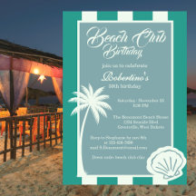 Chic Coastal Stripe Beach Club 50. Geburtstag