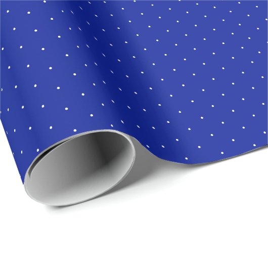 Chic Cobalt blau-weiß winzige Polka-Punkte Muster Geschenkpapier (Rolleneckpunkt)