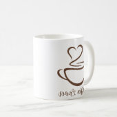 Chic Coffee Lover Herz Minimalistische Tasse (VorderseiteRechts)
