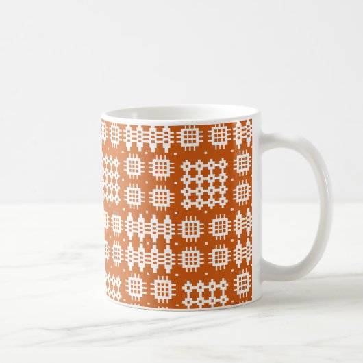 Chic Coffee Tasse: Welsh TapestPattern, Brick Red Kaffeetasse (Rechts)