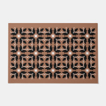 Chic Coffee Tile Blume Muster große Tor matte