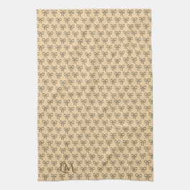 Chic Cold Bow Muster Creme Beige Geschirrtuch