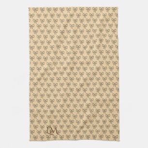 Chic Cold Bow Muster Creme Beige Geschirrtuch