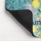 Chic Collage blau türkis sizilianisch Zitrusblüte Mousepad (Ecke)