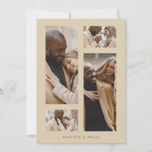 Chic Collage Minimalistisch Trendy Wedding 4 Fotos Einladung