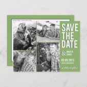 Chic Collage Save the Date Postcard Ankündigungspostkarte (Vorne/Hinten)