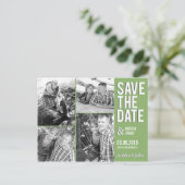 Chic Collage Save the Date Postcard Ankündigungspostkarte (Stehend Vorderseite)