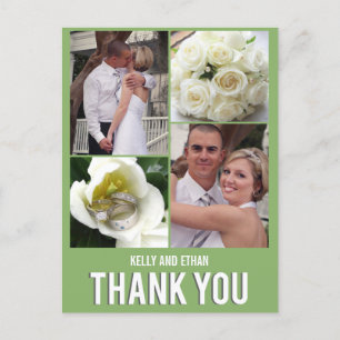 Chic Collage Wedding Vielen Dank Postcard Postkarte