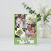 Chic Collage Wedding Vielen Dank Postcard Postkarte (Stehend Vorderseite)