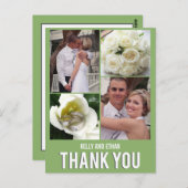 Chic Collage Wedding Vielen Dank Postcard Postkarte (Vorne/Hinten)