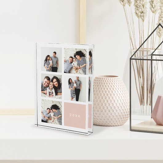 Chic Collage Year Keepake Foto Block | Blüte