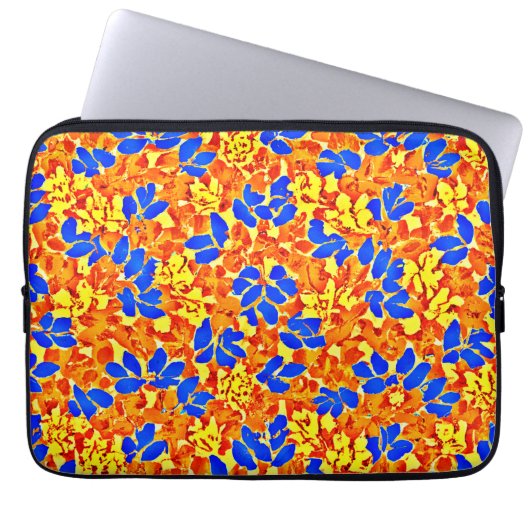 Chic Color Burst Foliage Muster Laptopschutzhülle (Vorderseite)