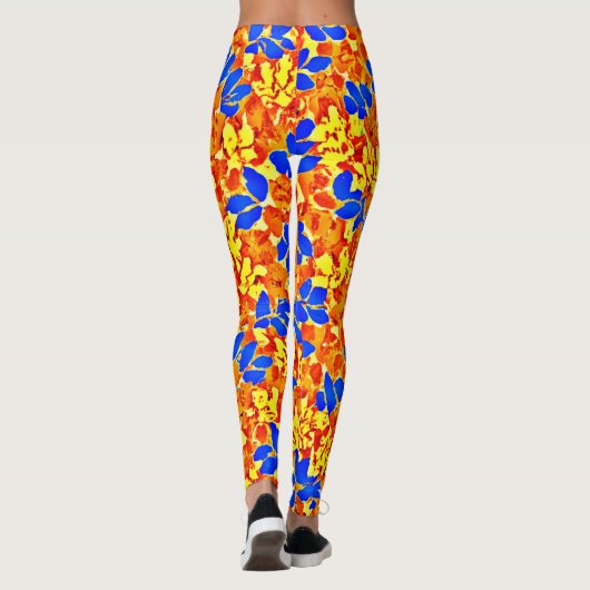 Chic Color Burst Foliage Muster Leggings (Rückseite)
