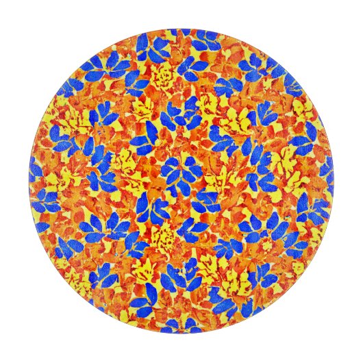 Chic Color Burst Foliage Muster Schneidebrett (Vorderseite)